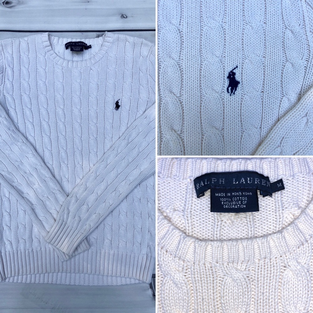 RALPH LAUREN CREAM COLORED WOMENS SWEATER